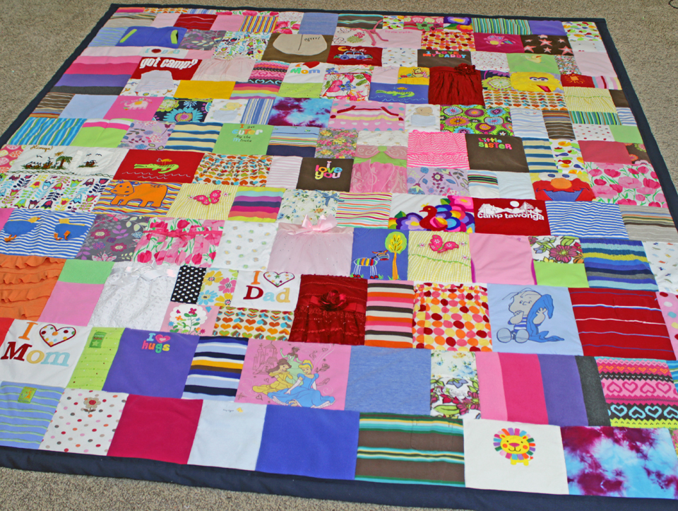 Boy & Girl Mixed Baby Clothes Quilt