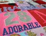 Quilt made from baby clothes