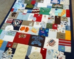 Quilt made from baby clothes