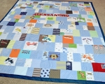 Quilt made from baby clothes