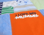 Quilt made from baby clothes