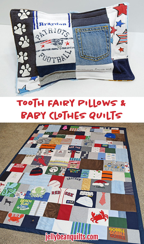 Tooth Fairy Pillow & Quilt Made From Old Baby Clothes - SEW CUTE! #babyclothesquilt #toothfairypillow